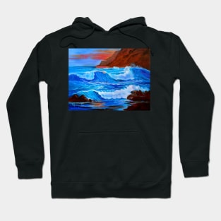 Blue Ocean Waves Hoodie